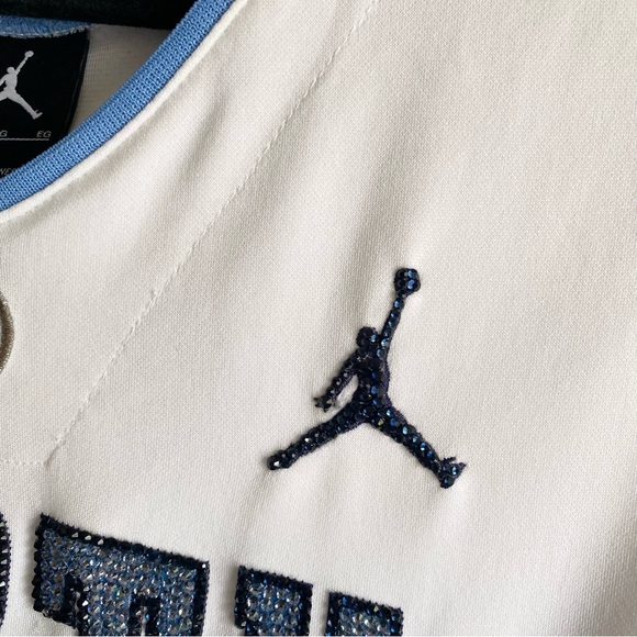 Custom Rhinestone Bling Jordan University of North Carolina Basketball Jersey XL - Picture 4 of 9